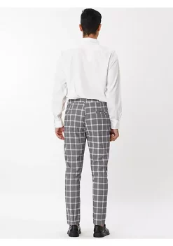 Cheapest 😍 Lars Amadeus Men's Plaid 👗 Dress Pants Casual Slim Fit Flat Front Business Checked Trousers 🤩 -Cheap Lars Amadeus Shop Belk 2727
