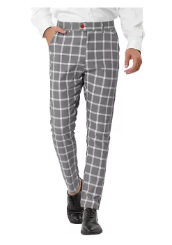 Cheapest 😍 Lars Amadeus Men's Plaid 👗 Dress Pants Casual Slim Fit Flat Front Business Checked Trousers 🤩 -Cheap Lars Amadeus Shop Belk 2730