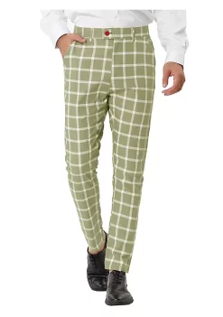 Cheapest 😍 Lars Amadeus Men's Plaid 👗 Dress Pants Casual Slim Fit Flat Front Business Checked Trousers 🤩 -Cheap Lars Amadeus Shop Belk 2732
