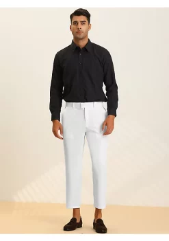 Coupon 🔥 Lars Amadeus Men's Cropped 👗 Dress Pants Flat Front Solid Ankle-Length Trousers ⌛ -Cheap Lars Amadeus Shop Belk 2735