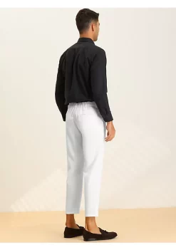 Coupon 🔥 Lars Amadeus Men's Cropped 👗 Dress Pants Flat Front Solid Ankle-Length Trousers ⌛ -Cheap Lars Amadeus Shop Belk 2737
