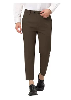 Coupon 🔥 Lars Amadeus Men's Cropped 👗 Dress Pants Flat Front Solid Ankle-Length Trousers ⌛ -Cheap Lars Amadeus Shop Belk 2738