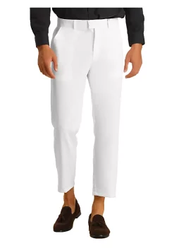 Coupon 🔥 Lars Amadeus Men's Cropped 👗 Dress Pants Flat Front Solid Ankle-Length Trousers ⌛ -Cheap Lars Amadeus Shop Belk 2739