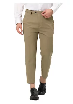 Coupon 🔥 Lars Amadeus Men's Cropped 👗 Dress Pants Flat Front Solid Ankle-Length Trousers ⌛ -Cheap Lars Amadeus Shop Belk 2740