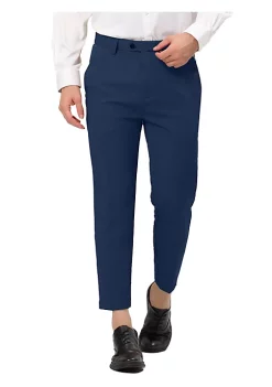 Coupon 🔥 Lars Amadeus Men's Cropped 👗 Dress Pants Flat Front Solid Ankle-Length Trousers ⌛ -Cheap Lars Amadeus Shop Belk 2741