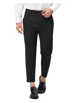 Coupon 🔥 Lars Amadeus Men's Cropped 👗 Dress Pants Flat Front Solid Ankle-Length Trousers ⌛ -Cheap Lars Amadeus Shop Belk 2743