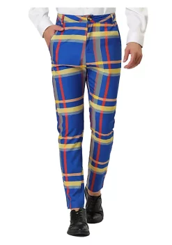 Top 10 ❤️ Lars Amadeus Men's 👗 Dress Plaid Pants Regular Fit Business Pencil Checked Trousers 🎁