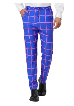 Top 10 ❤️ Lars Amadeus Men's 👗 Dress Plaid Pants Regular Fit Business Pencil Checked Trousers 🎁 -Cheap Lars Amadeus Shop Belk 2752