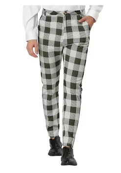 Top 10 ❤️ Lars Amadeus Men's 👗 Dress Plaid Pants Regular Fit Business Pencil Checked Trousers 🎁 -Cheap Lars Amadeus Shop Belk 2755