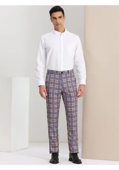 Discount 👏 Lars Amadeus Men's Plaid 👗 Dress Pants Regular Fit Formal Business Checked Trousers 👍 -Cheap Lars Amadeus Shop Belk 2760