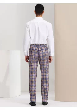 Discount 👏 Lars Amadeus Men's Plaid 👗 Dress Pants Regular Fit Formal Business Checked Trousers 👍 -Cheap Lars Amadeus Shop Belk 2762