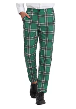 Discount 👏 Lars Amadeus Men's Plaid 👗 Dress Pants Regular Fit Formal Business Checked Trousers 👍 -Cheap Lars Amadeus Shop Belk 2764