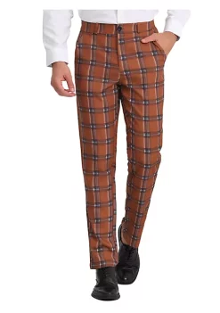 Discount 👏 Lars Amadeus Men's Plaid 👗 Dress Pants Regular Fit Formal Business Checked Trousers 👍 -Cheap Lars Amadeus Shop Belk 2765