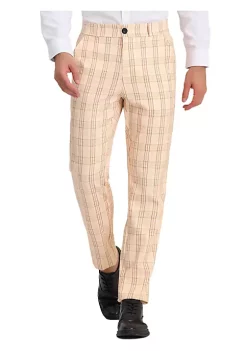 Discount 👏 Lars Amadeus Men's Plaid 👗 Dress Pants Regular Fit Formal Business Checked Trousers 👍 -Cheap Lars Amadeus Shop Belk 2768