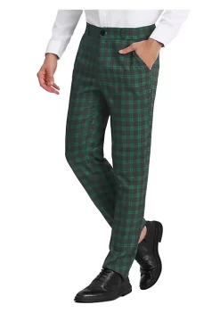 Discount 👏 Lars Amadeus Men's Plaid 👗 Dress Pants Regular Fit Formal Business Checked Trousers 👍 -Cheap Lars Amadeus Shop Belk 2769