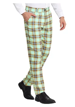 Discount 👏 Lars Amadeus Men's Plaid 👗 Dress Pants Regular Fit Formal Business Checked Trousers 👍 -Cheap Lars Amadeus Shop Belk 2771