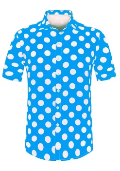 Cheap 🔔 Lars Amadeus Men's ☀️ Summer Polka Dots 👕 Shirt Button Down Short Sleeves Pattern Hawaiian 👕 Shirts 👏