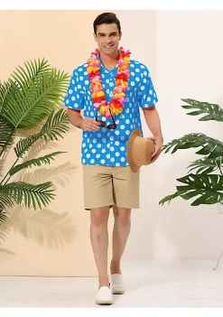Cheap 🔔 Lars Amadeus Men's ☀️ Summer Polka Dots 👕 Shirt Button Down Short Sleeves Pattern Hawaiian 👕 Shirts 👏 -Cheap Lars Amadeus Shop Belk 2775