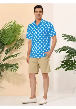 Cheap 🔔 Lars Amadeus Men's ☀️ Summer Polka Dots 👕 Shirt Button Down Short Sleeves Pattern Hawaiian 👕 Shirts 👏 -Cheap Lars Amadeus Shop Belk 2776
