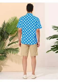 Cheap 🔔 Lars Amadeus Men's ☀️ Summer Polka Dots 👕 Shirt Button Down Short Sleeves Pattern Hawaiian 👕 Shirts 👏 -Cheap Lars Amadeus Shop Belk 2777