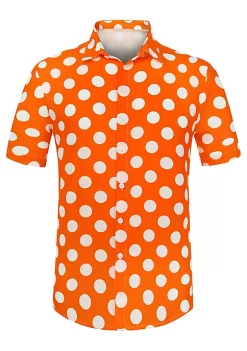 Cheap 🔔 Lars Amadeus Men's ☀️ Summer Polka Dots 👕 Shirt Button Down Short Sleeves Pattern Hawaiian 👕 Shirts 👏 -Cheap Lars Amadeus Shop Belk 2778