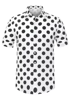 Cheap 🔔 Lars Amadeus Men's ☀️ Summer Polka Dots 👕 Shirt Button Down Short Sleeves Pattern Hawaiian 👕 Shirts 👏 -Cheap Lars Amadeus Shop Belk 2784