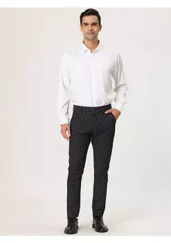 New 😉 Lars Amadeus Men's Plaid 👗 Dress Pants Classic Checked Slim Fit Formal Trousers 👍 -Cheap Lars Amadeus Shop Belk 2788