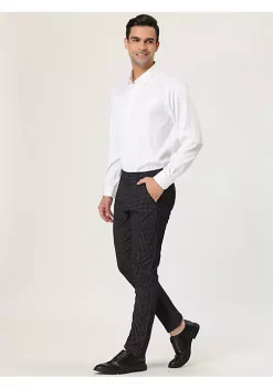 New 😉 Lars Amadeus Men's Plaid 👗 Dress Pants Classic Checked Slim Fit Formal Trousers 👍 -Cheap Lars Amadeus Shop Belk 2789