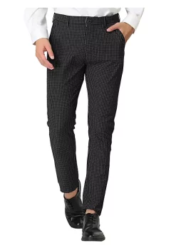 New 😉 Lars Amadeus Men's Plaid 👗 Dress Pants Classic Checked Slim Fit Formal Trousers 👍 -Cheap Lars Amadeus Shop Belk 2791