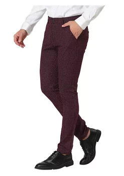 New 😉 Lars Amadeus Men's Plaid 👗 Dress Pants Classic Checked Slim Fit Formal Trousers 👍 -Cheap Lars Amadeus Shop Belk 2794