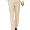 Promo ✨ Lars Amadeus Men's Plaid 👗 Dress Pants Regular Fit Flat Front Prom Checked Trousers ✨