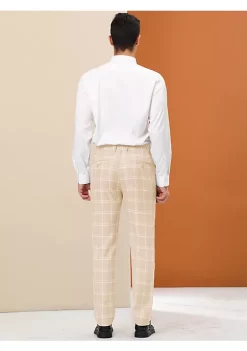 Promo ✨ Lars Amadeus Men's Plaid 👗 Dress Pants Regular Fit Flat Front Prom Checked Trousers ✨ -Cheap Lars Amadeus Shop Belk 2799