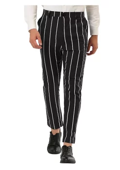 Discount 😉 Lars Amadeus Men's 👗 Dress Stripe Pants Slim Fit Flat Front Business Suit Trousers Pencil Pants 😍 -Cheap Lars Amadeus Shop Belk 2812