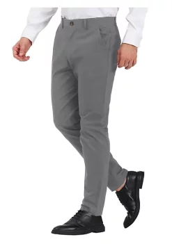Hot Sale 🤩 Lars Amadeus Men's Office Pants Slim Fit Solid Color 👗 Dress Trousers ✨