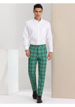 Buy 😀 Lars Amadeus Men's 👗 Dress Plaid Pants Casual Regular Fit Flat Front Stretch Checked Trousers ✨ -Cheap Lars Amadeus Shop Belk 2856