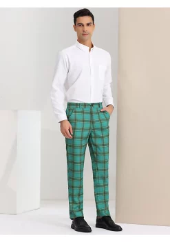 Buy 😀 Lars Amadeus Men's 👗 Dress Plaid Pants Casual Regular Fit Flat Front Stretch Checked Trousers ✨ -Cheap Lars Amadeus Shop Belk 2857