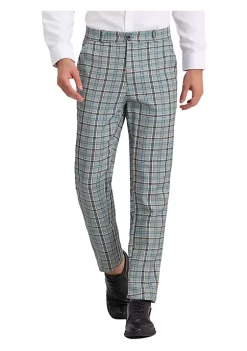 Buy 😀 Lars Amadeus Men's 👗 Dress Plaid Pants Casual Regular Fit Flat Front Stretch Checked Trousers ✨ -Cheap Lars Amadeus Shop Belk 2860