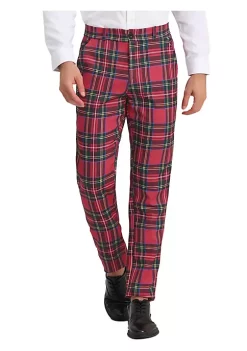 Buy 😀 Lars Amadeus Men's 👗 Dress Plaid Pants Casual Regular Fit Flat Front Stretch Checked Trousers ✨ -Cheap Lars Amadeus Shop Belk 2862