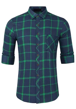 Best deal 🔔 Lars Amadeus Men's Casual Checked Button Down Long Sleeve Plaid 👚 Shirts with Pocket 🔔