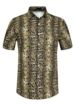 Budget 🤩 Lars Amadeus Men's Leopard Print 👕 Shirt Short Sleeves Button Up Casual ☀️ Summer Animal Printed 👕 Shirts ✔️ -Cheap Lars Amadeus Shop Belk 2886