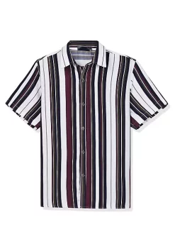 Deals 🌟 Lars Amadeus Men's ☀️ Summer Striped 👕 Shirts Short Sleeves Button Down Beach Color Block 👕 Shirt 😀 -Cheap Lars Amadeus Shop Belk 2893
