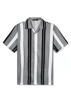 Deals 🌟 Lars Amadeus Men's ☀️ Summer Striped 👕 Shirts Short Sleeves Button Down Beach Color Block 👕 Shirt 😀 -Cheap Lars Amadeus Shop Belk 2899
