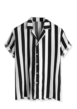 Deals 🌟 Lars Amadeus Men's ☀️ Summer Striped 👕 Shirts Short Sleeves Button Down Beach Color Block 👕 Shirt 😀 -Cheap Lars Amadeus Shop Belk 2905