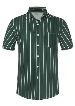 Deals 🌟 Lars Amadeus Men's ☀️ Summer Striped 👕 Shirts Short Sleeves Button Down Beach Color Block 👕 Shirt 😀 -Cheap Lars Amadeus Shop Belk 2907