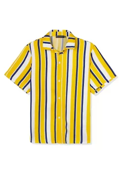 Deals 🌟 Lars Amadeus Men's ☀️ Summer Striped 👕 Shirts Short Sleeves Button Down Beach Color Block 👕 Shirt 😀 -Cheap Lars Amadeus Shop Belk 2908