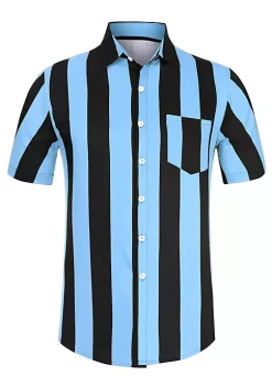 Deals 🌟 Lars Amadeus Men's ☀️ Summer Striped 👕 Shirts Short Sleeves Button Down Beach Color Block 👕 Shirt 😀 -Cheap Lars Amadeus Shop Belk 2911