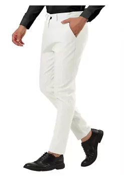 Budget 🤩 Lars Amadeus Men's Business Striped Pants Drawstring Waist Slim Fit 👗 Dress Trousers 🧨