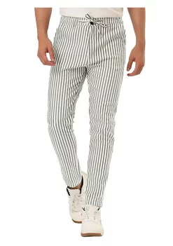 New ⌛ Lars Amadeus Men's Business Striped Pants Drawstring Slim Fit 👗 Dress Trousers 🎉 -Cheap Lars Amadeus Shop Belk 2932
