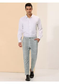 Brand new 🥰 Lars Amadeus Men's Business Plaid Printed Slim Fit Flat Front Checked 👗 Dress Pants ✨ -Cheap Lars Amadeus Shop Belk 2956