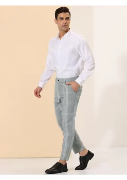Brand new 🥰 Lars Amadeus Men's Business Plaid Printed Slim Fit Flat Front Checked 👗 Dress Pants ✨ -Cheap Lars Amadeus Shop Belk 2957
